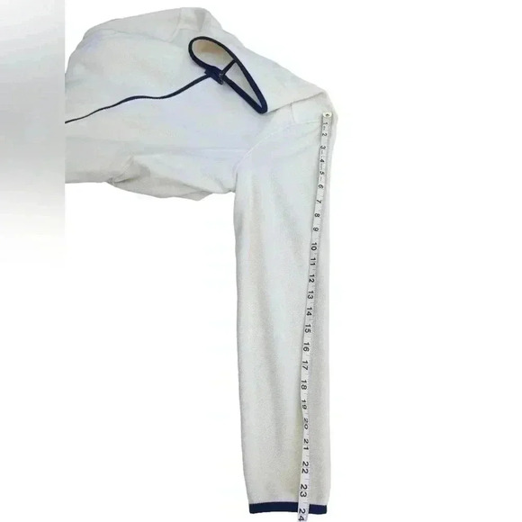 L.L.Bean Women's Fleece Full-Zip-Up Long-Sleeve Jacket Cream/Blue Color Size Med - Picture 6 of 6